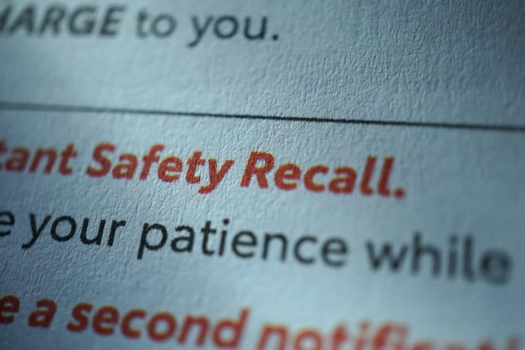 product liability lawyers recall notice