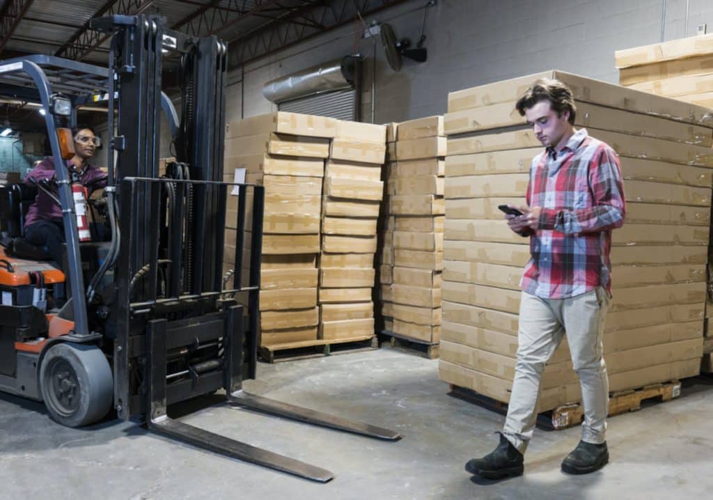 forklift hits customer at store