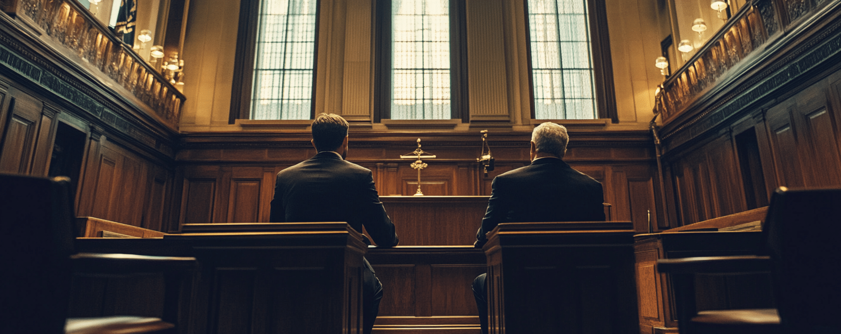 Lawyers waiting for the judge in a court in Illinois