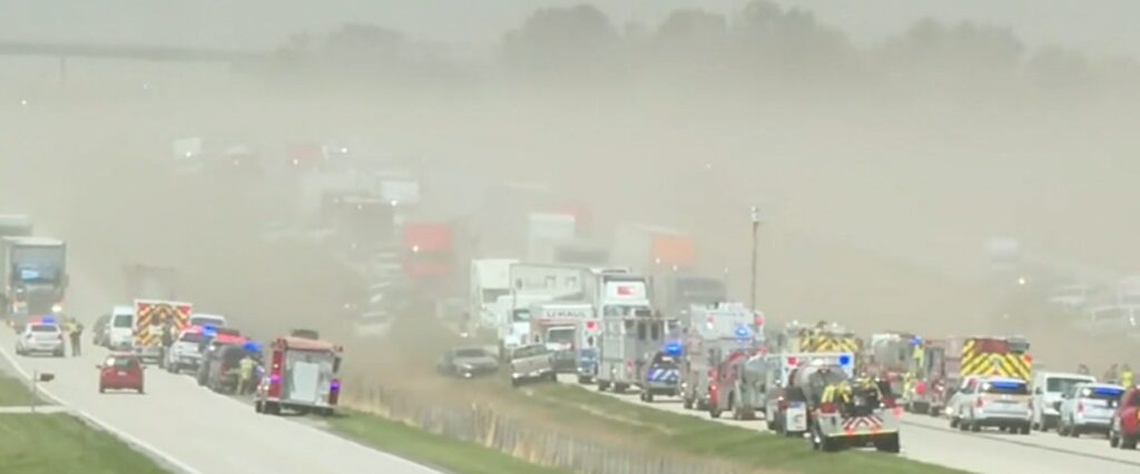 Seven dead, dozens hurt in Illinois car crash caused by a dust storm