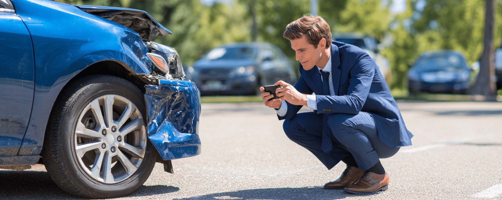 Insurance agent gathering evidence