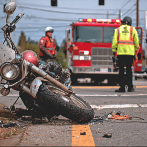 Cops at a motorcycle accident scene in Atlanta